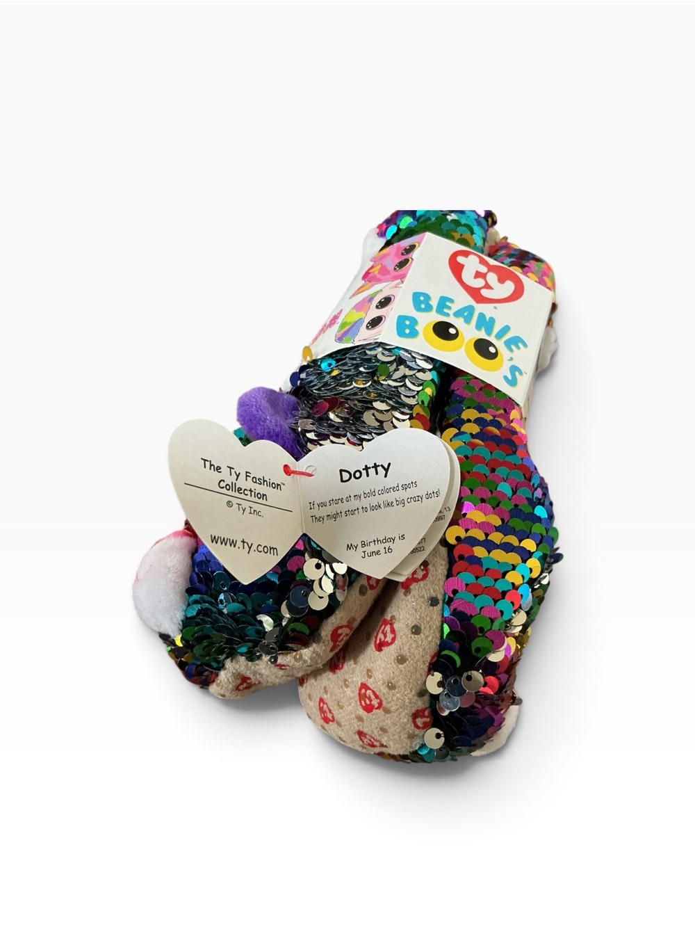 Ty Fashion Collection Boo Face Sequin Slippers - Dotty